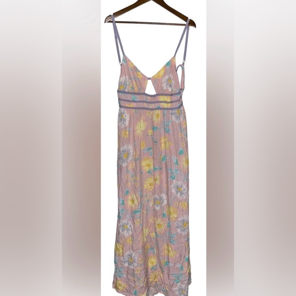 Free People Women Wisteria Front Keyhole Cutout Maxi Dress Size XL Boho